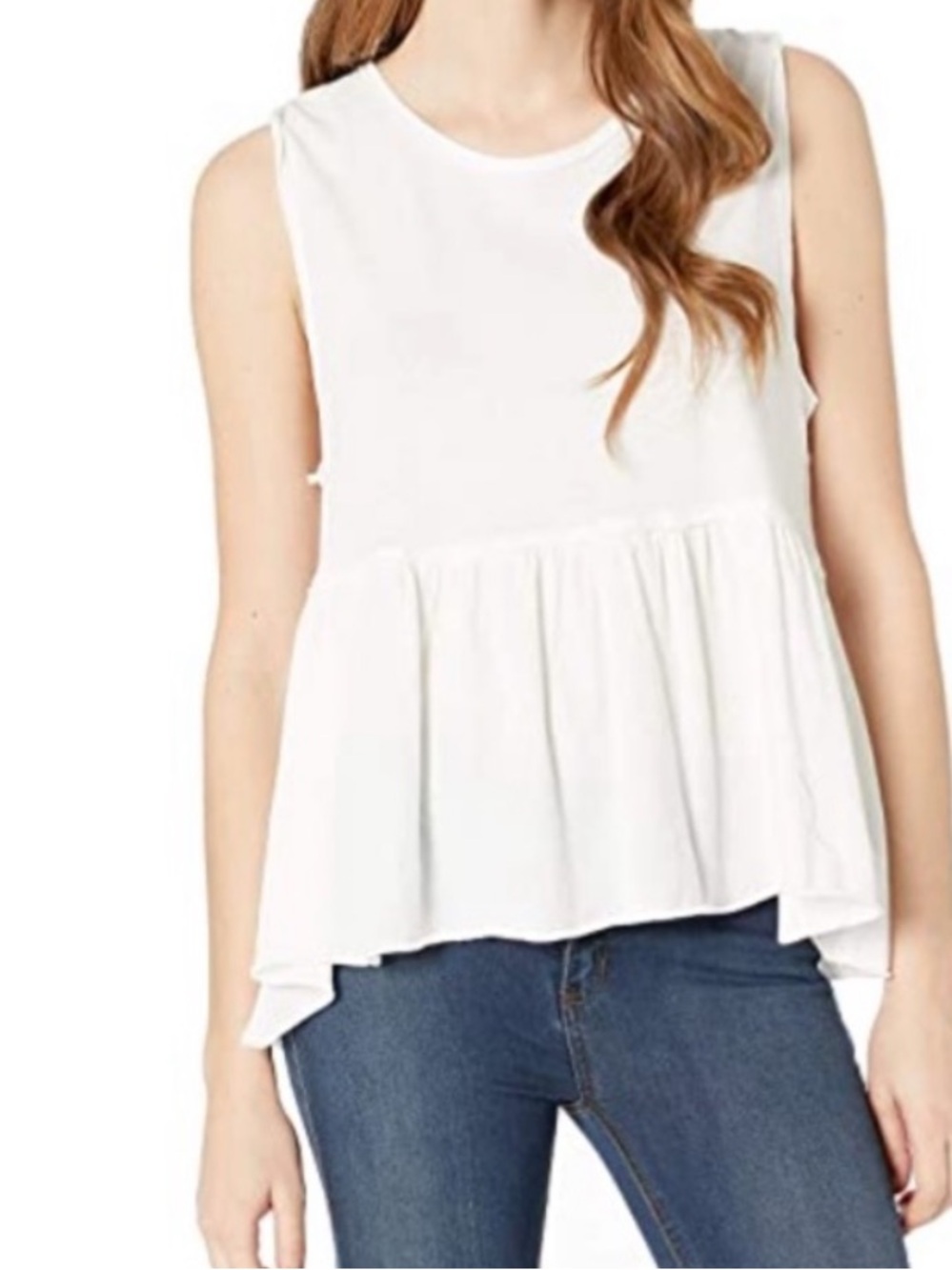 NWT Free People we the free anytime tank White Peplum size m - Picture 2 of 10